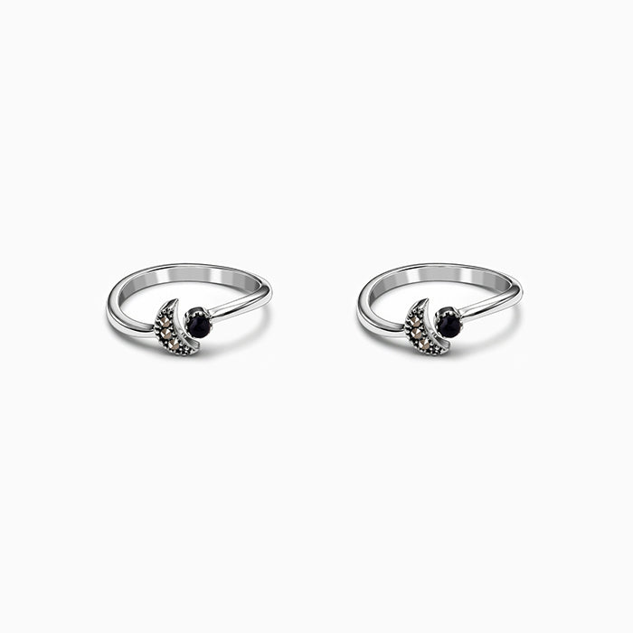 Oxidised Silver Nishika Toe Rings