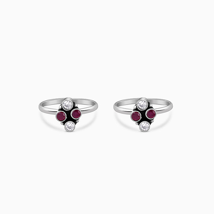 Oxidised Silver Yashika Toe Rings