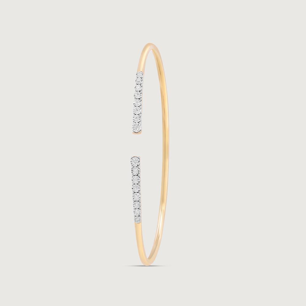 Dazzle Drift Diamond Bangle in 14K Yellow Gold, 0.155 ct