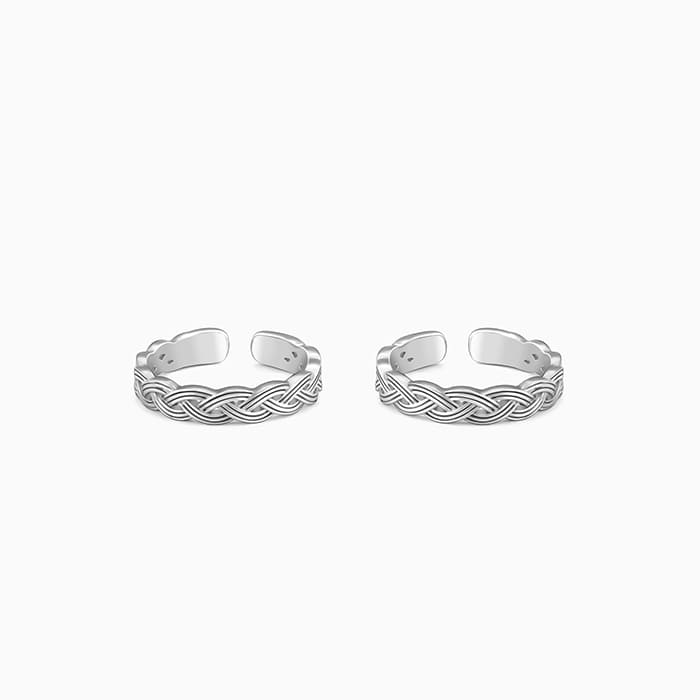 Silver Celtic Tide Toe Rings