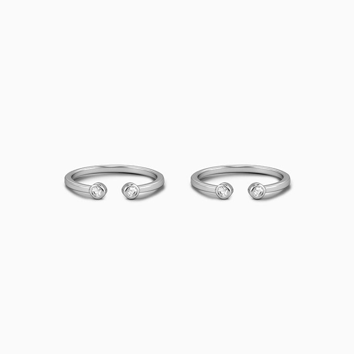Silver Pebble Muse Toe Rings