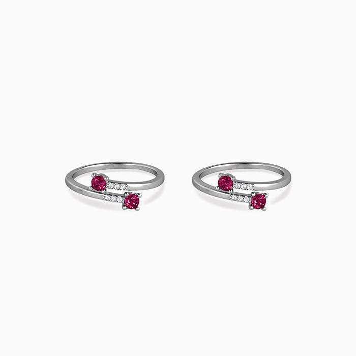 Silver Scarlet Wink Toe Rings