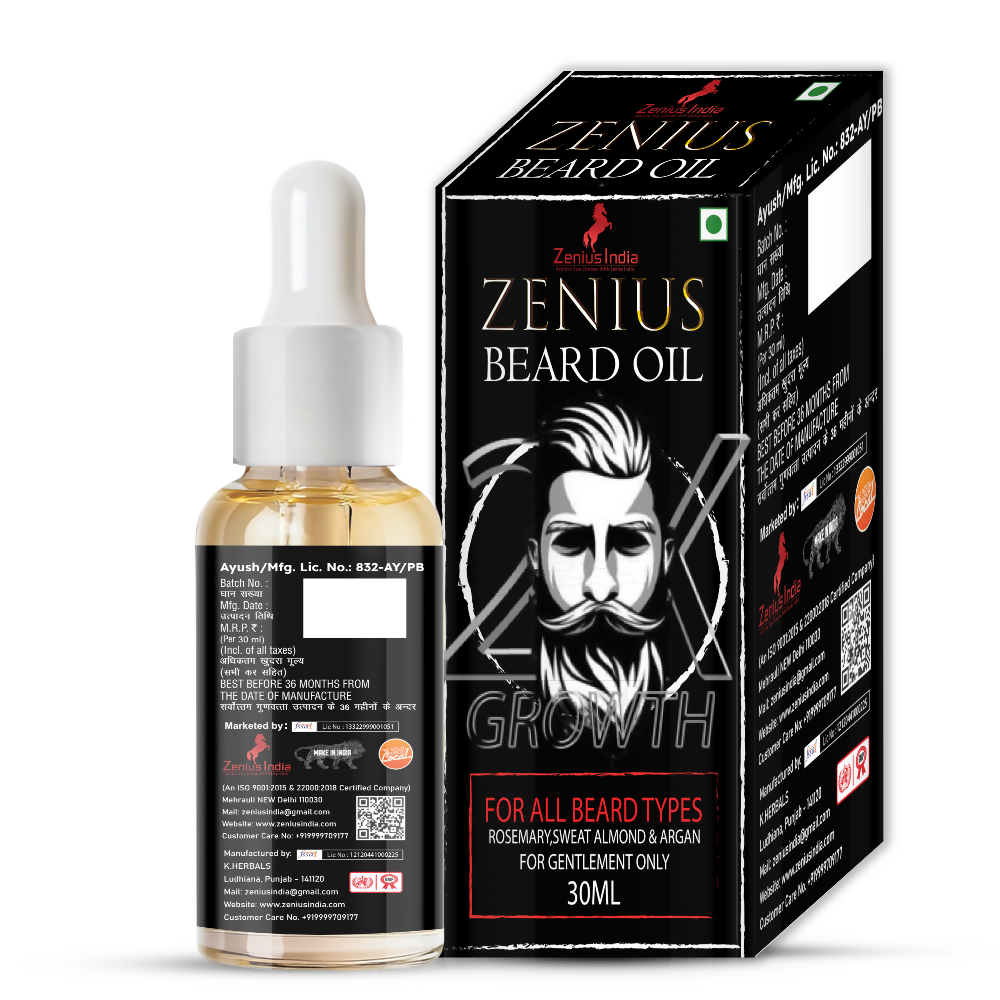 Zenius Beard Oil for Patchy Beard and Hair Growth