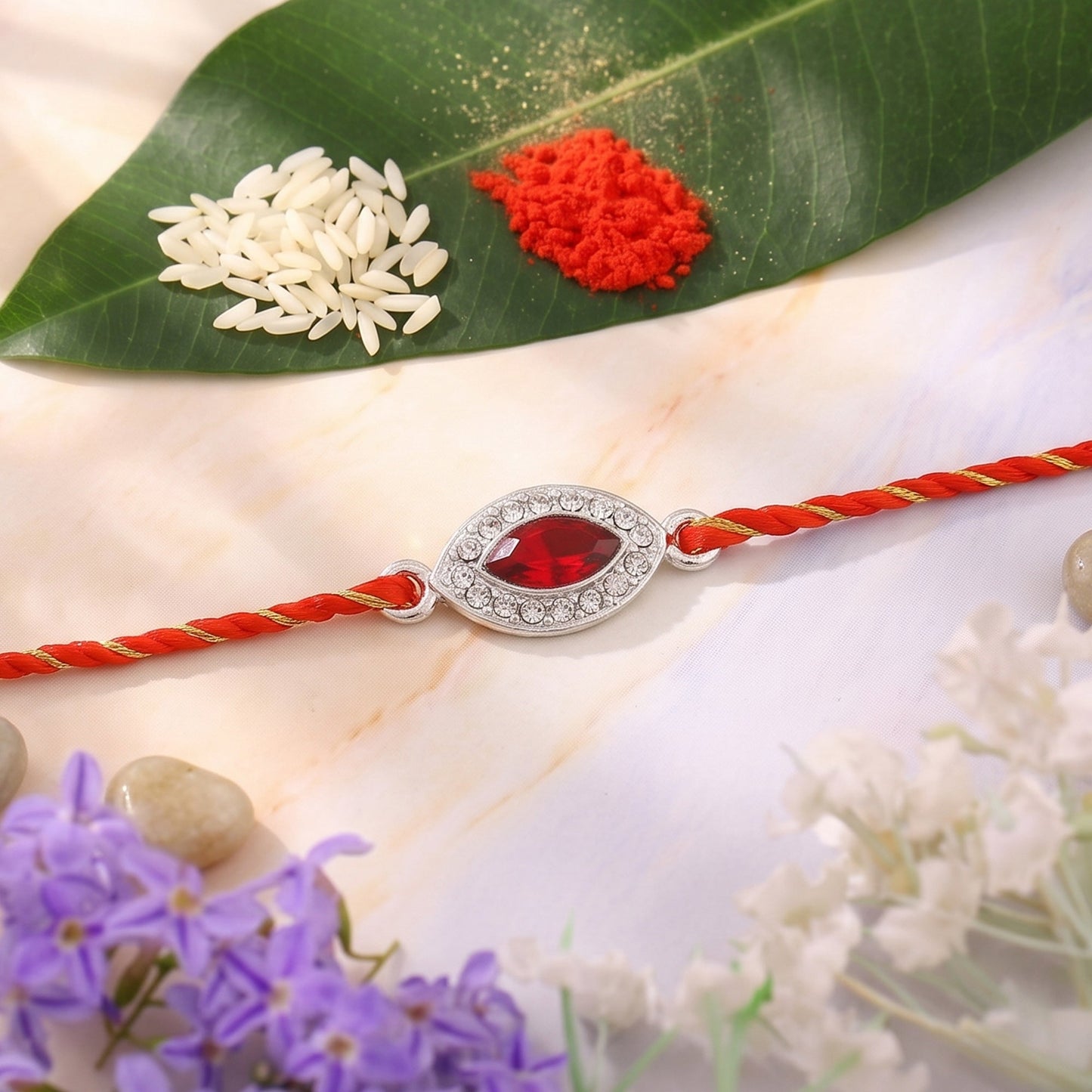 Premium Rhodium Plated Divine Evil Eye Rakhi