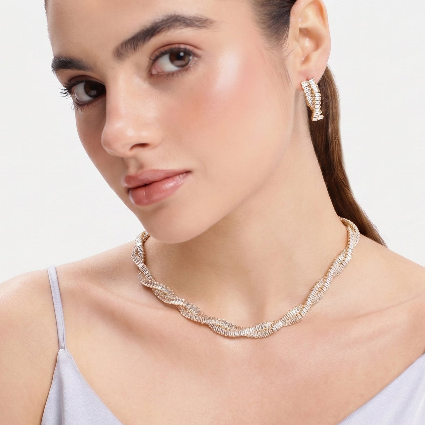 Alea Twisted Gold Necklace Set