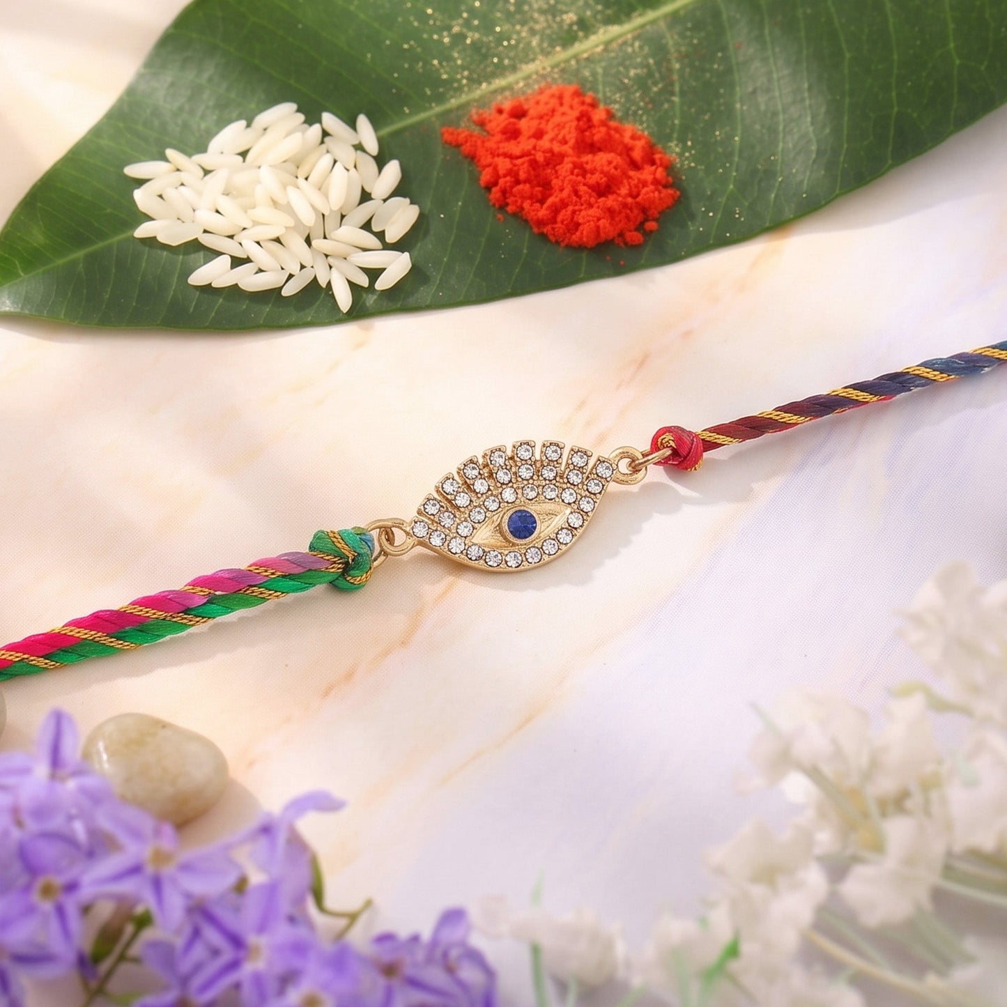 Premium Gold Plated Sacred Evil Eye Rakhi