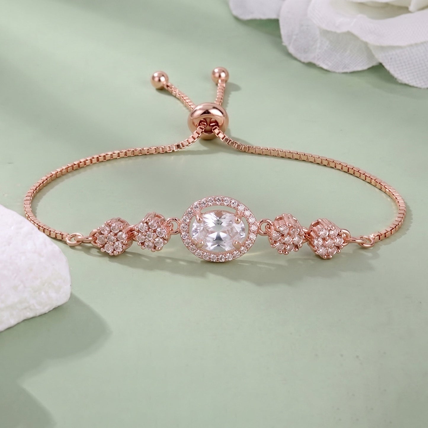 Floral Halo Adjustable Bracelet