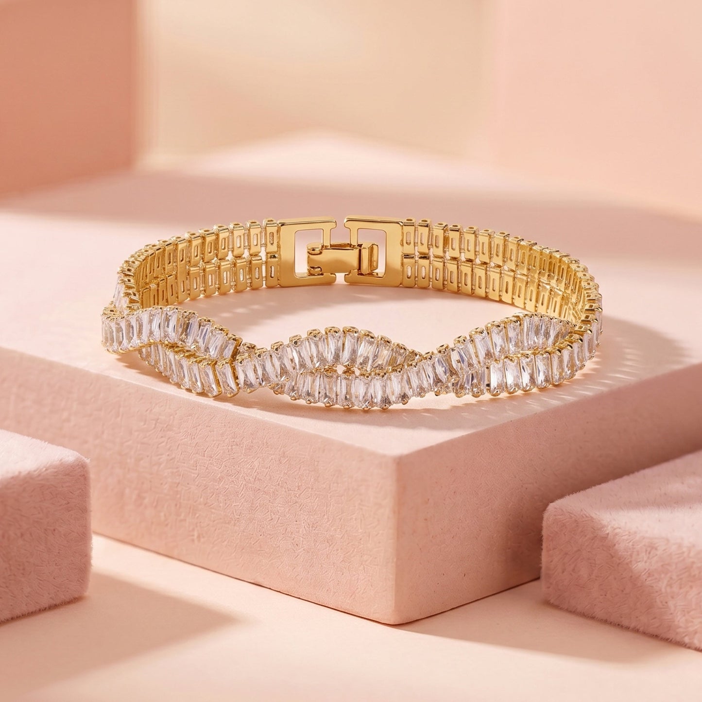 Sira Rectangular Cut Crystal Bracelet