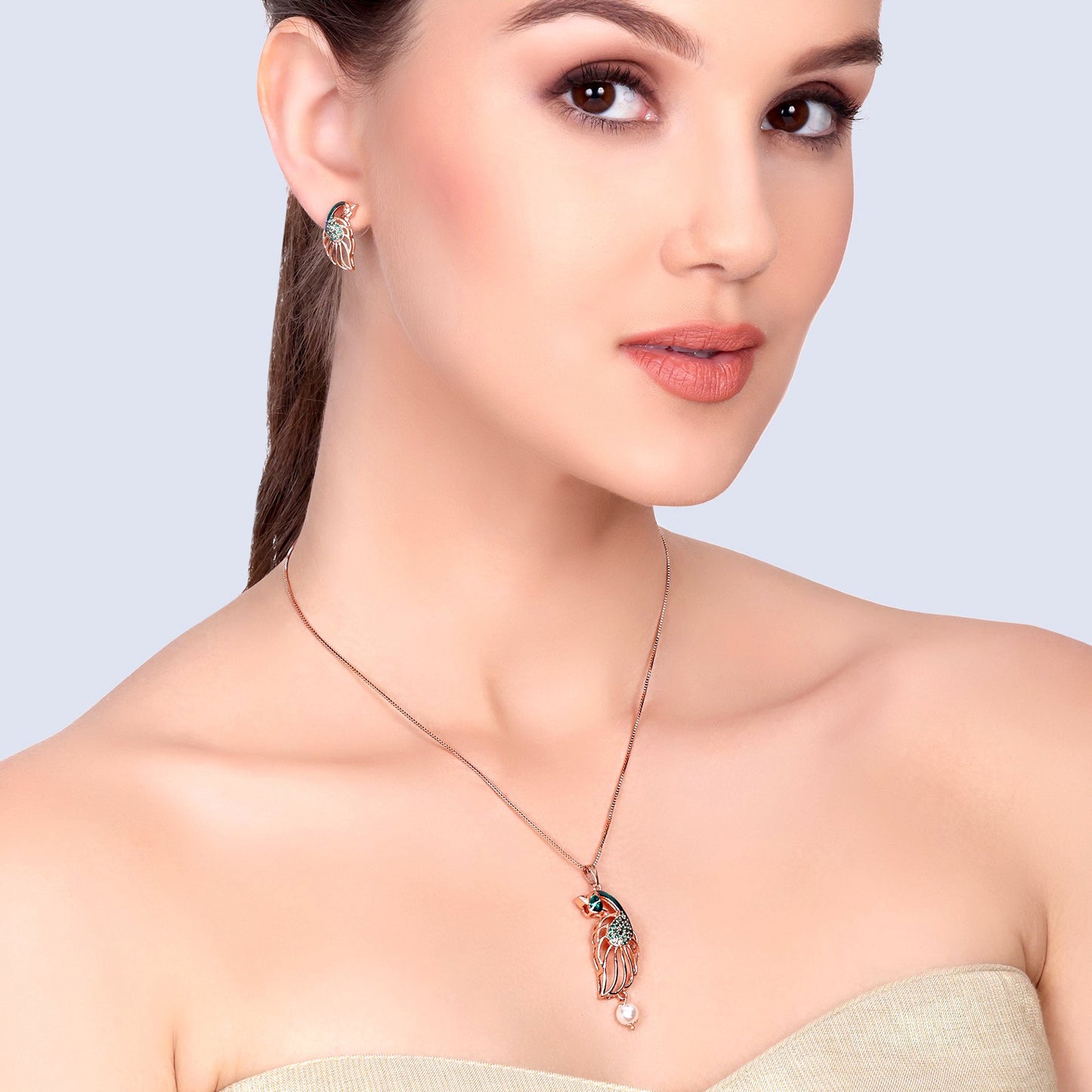 Alankara β Morbagh Green Shine Pendant Set