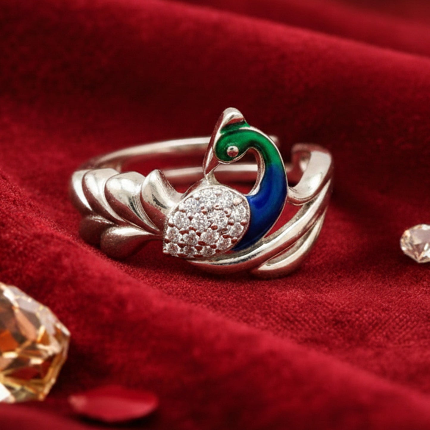 Rajani - Morbagh White Peacock Ring