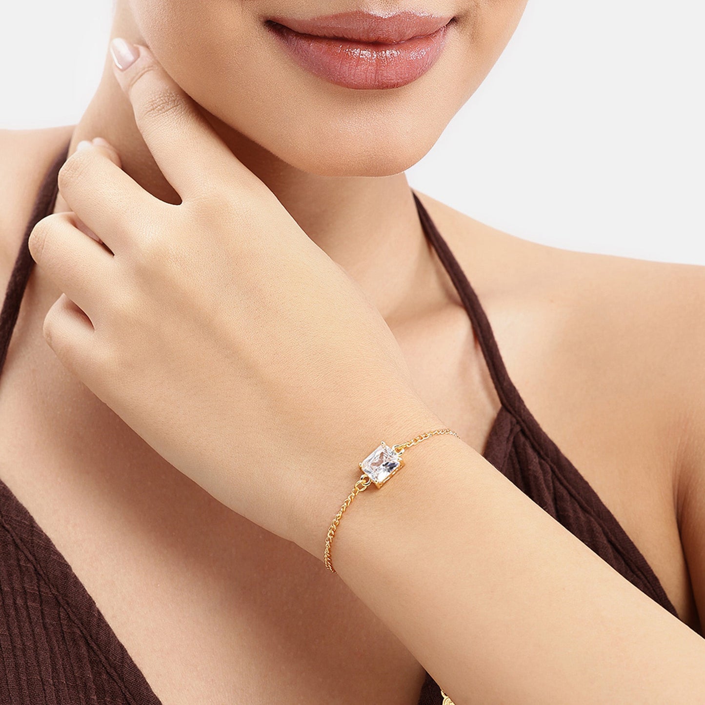 Gold AD Solitaire Charm Bracelet