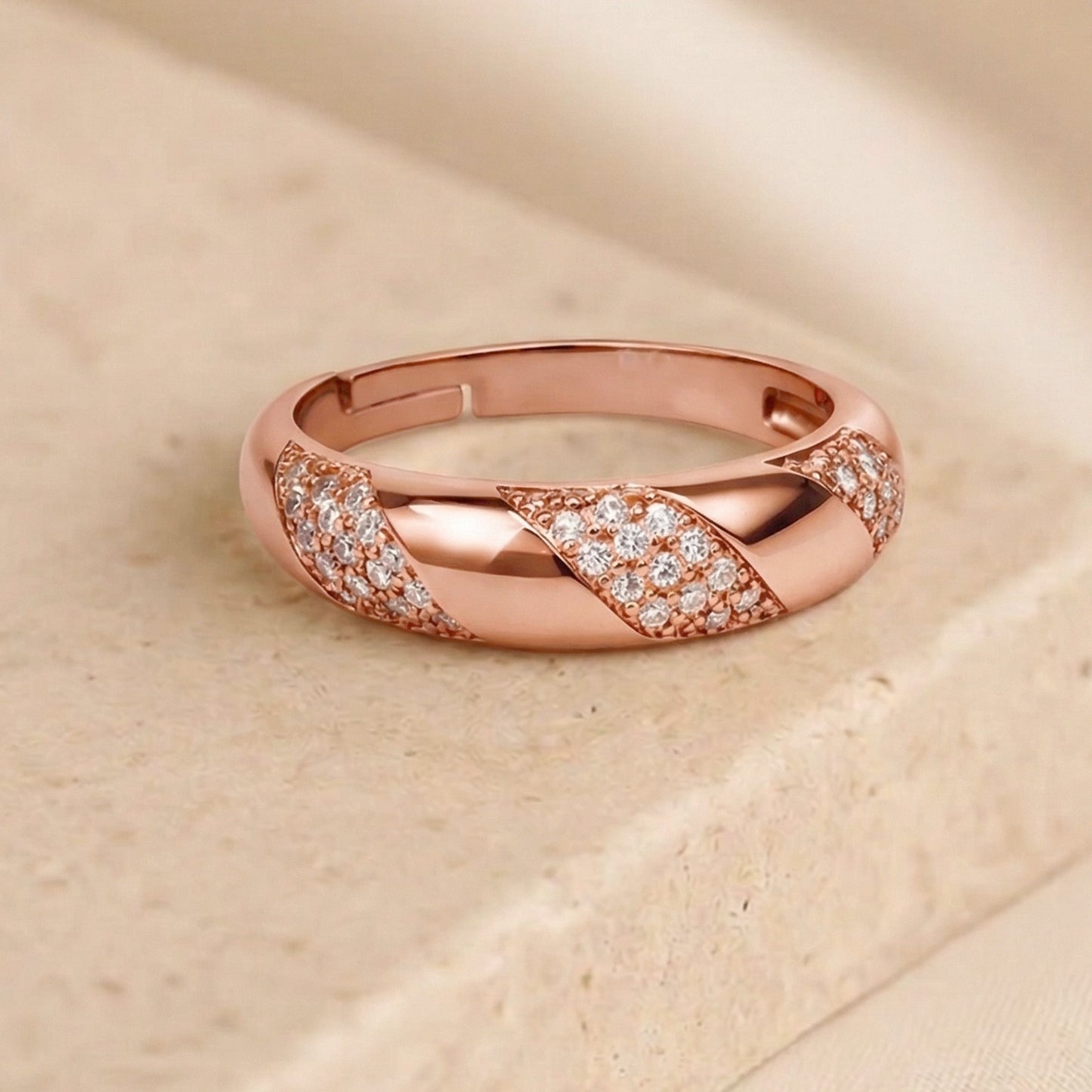 Rose Gold Band Adjustable Ring