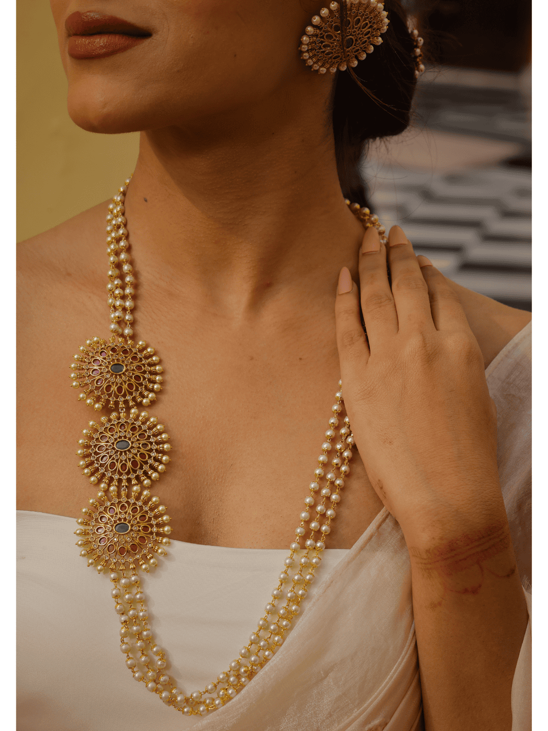 Grace Line Long Necklace Set