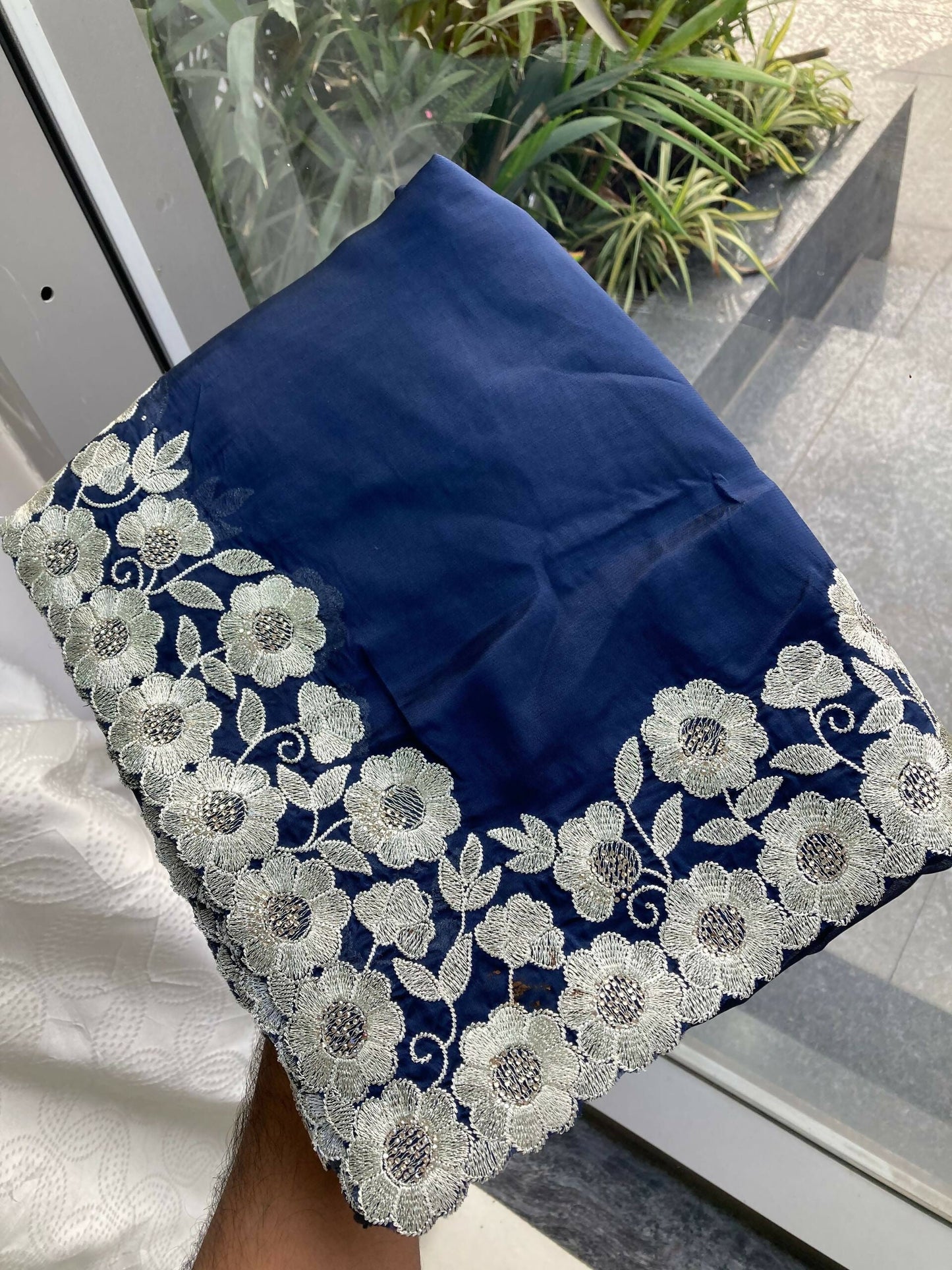 Teeya Creation New Trendy Stylish Party Wear Silk Saree-Dark_Navy_Blue