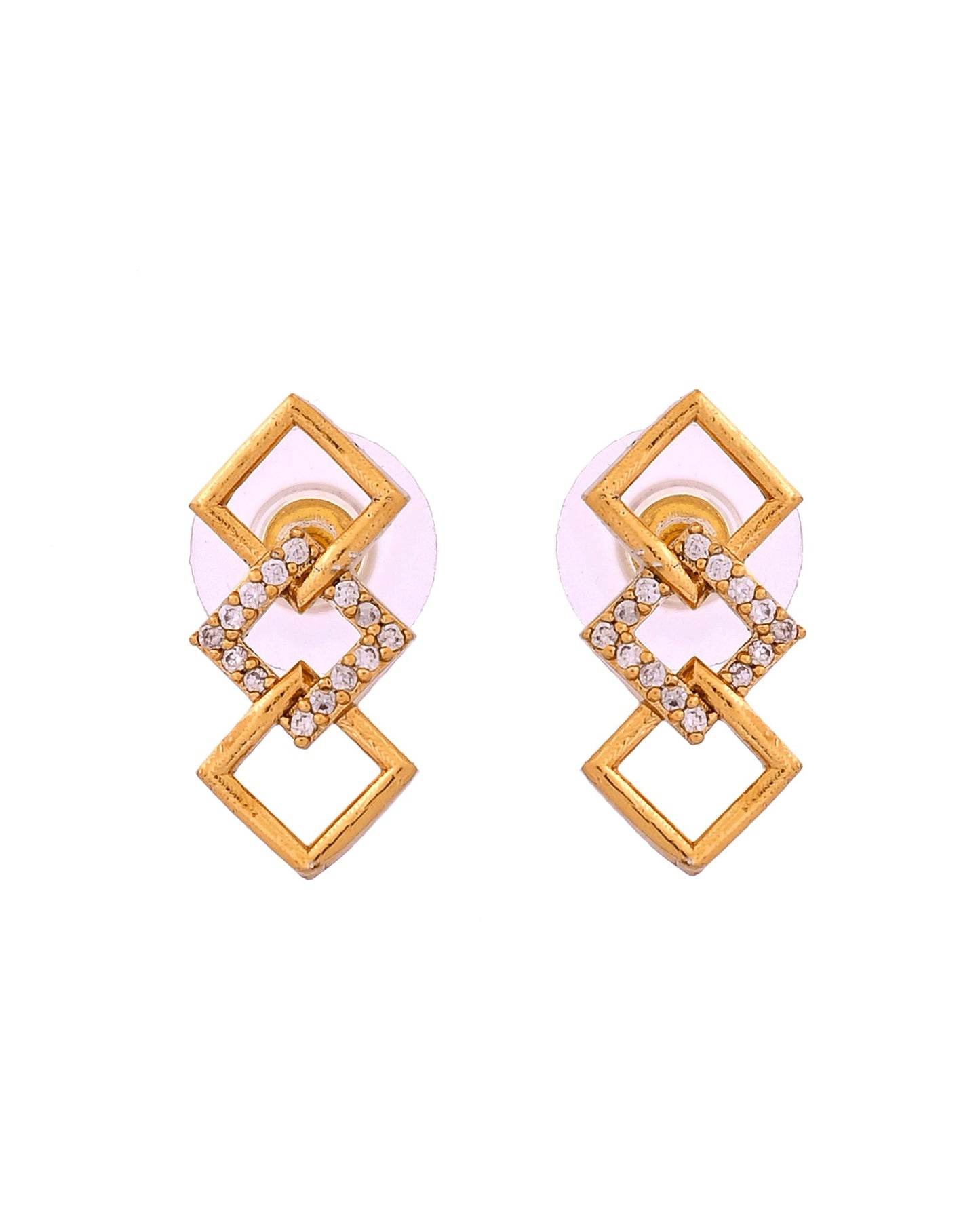 VOJ Gold Plated Geometric Shaped Ad Jewellery Set