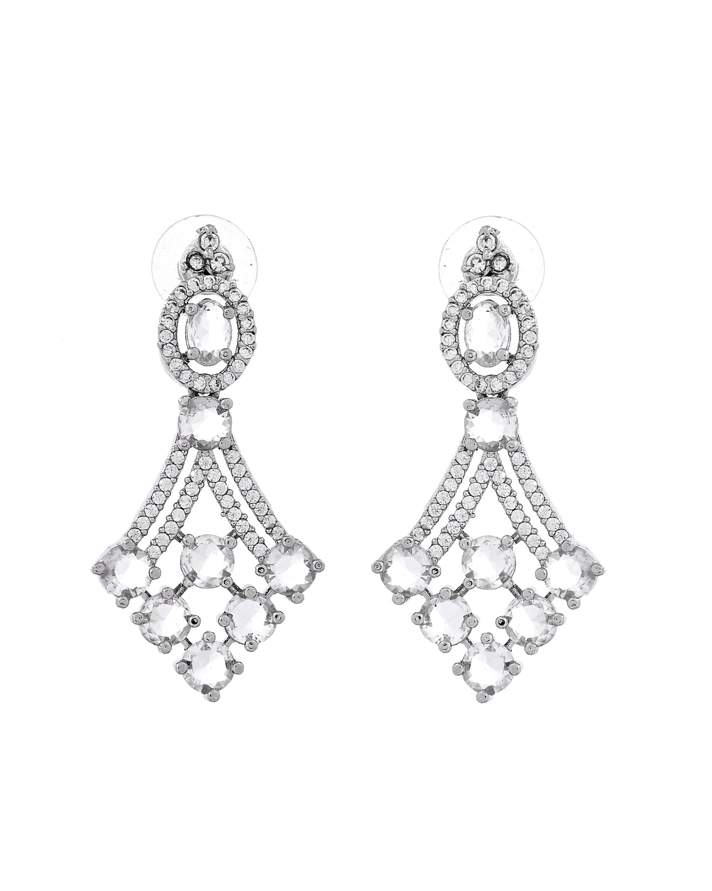 VOJ Silver Plated Ad Stone Studded Necklace Set