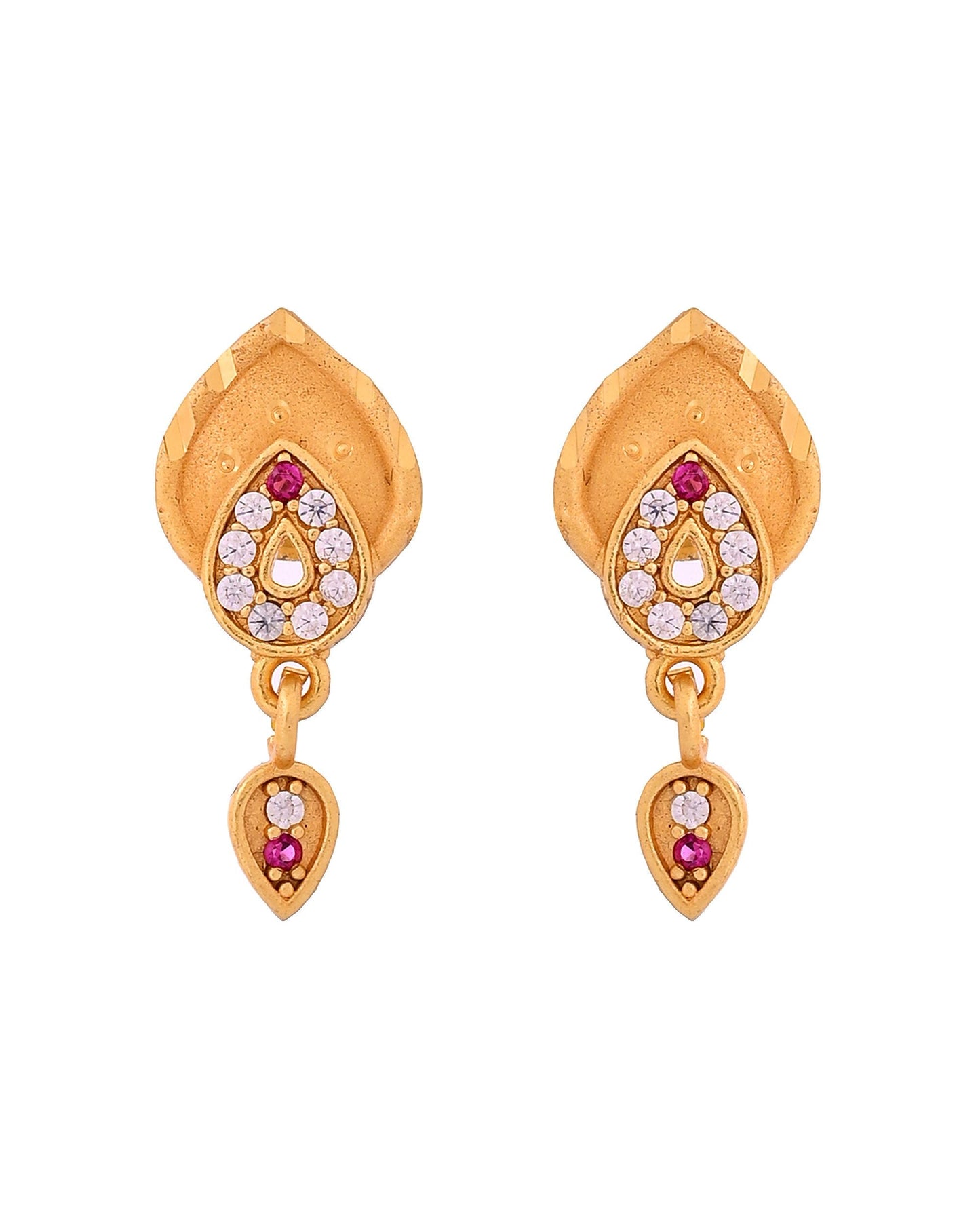 VOJ Gold Plated Teardrop Shaped Chain Set