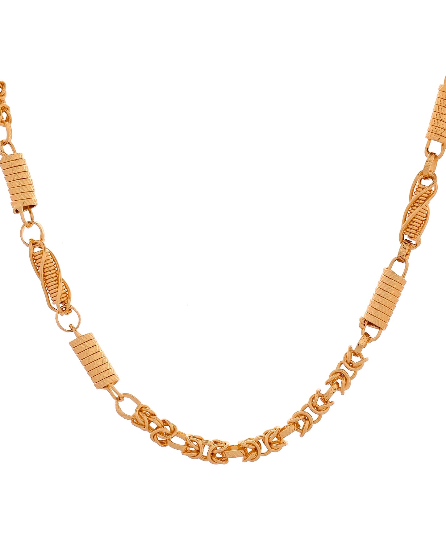 VOJ Gold Plated Thick Pipe Shaped Chain For Men
