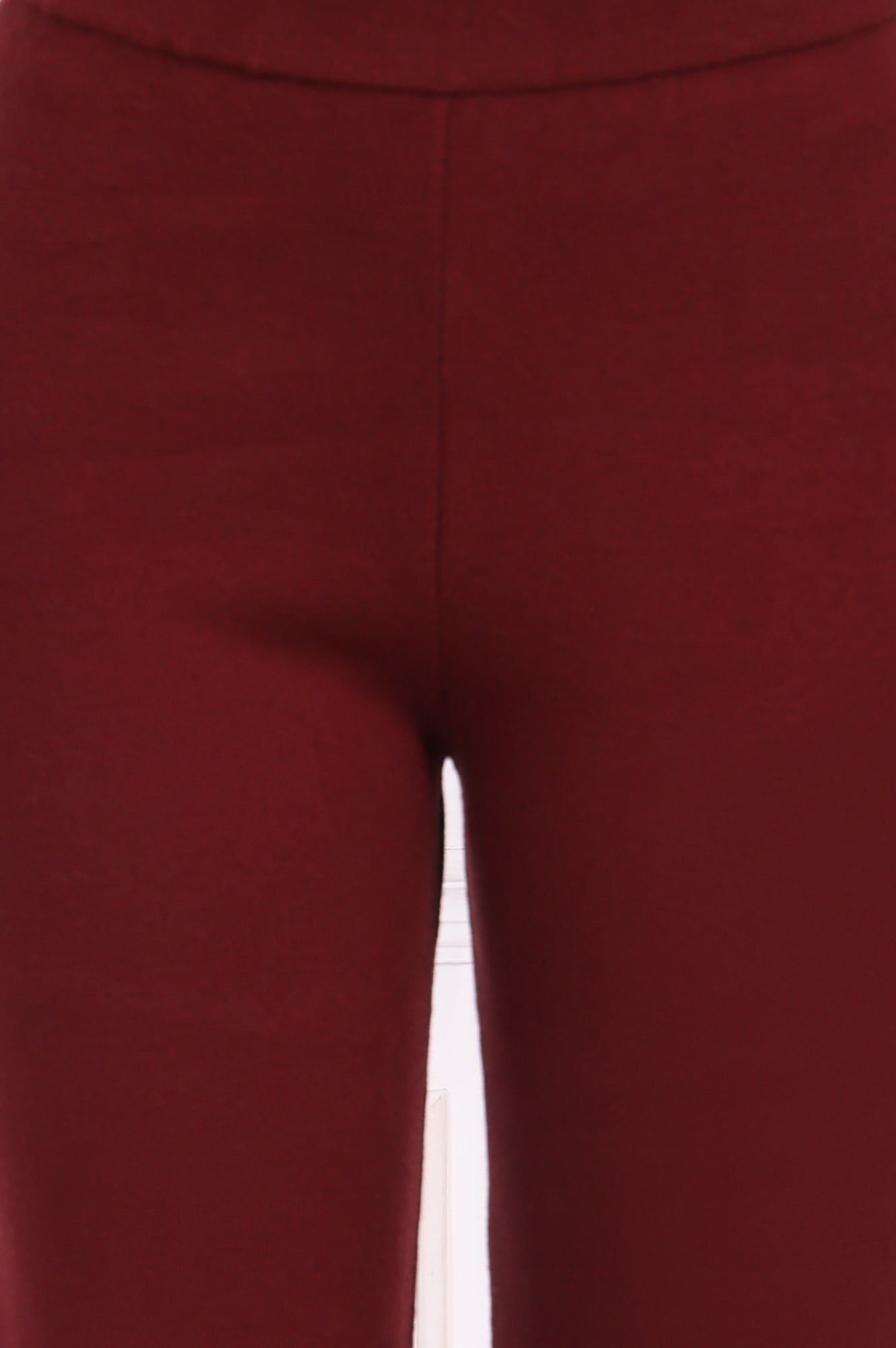 W for Woman Maroon Solid Straight Pant