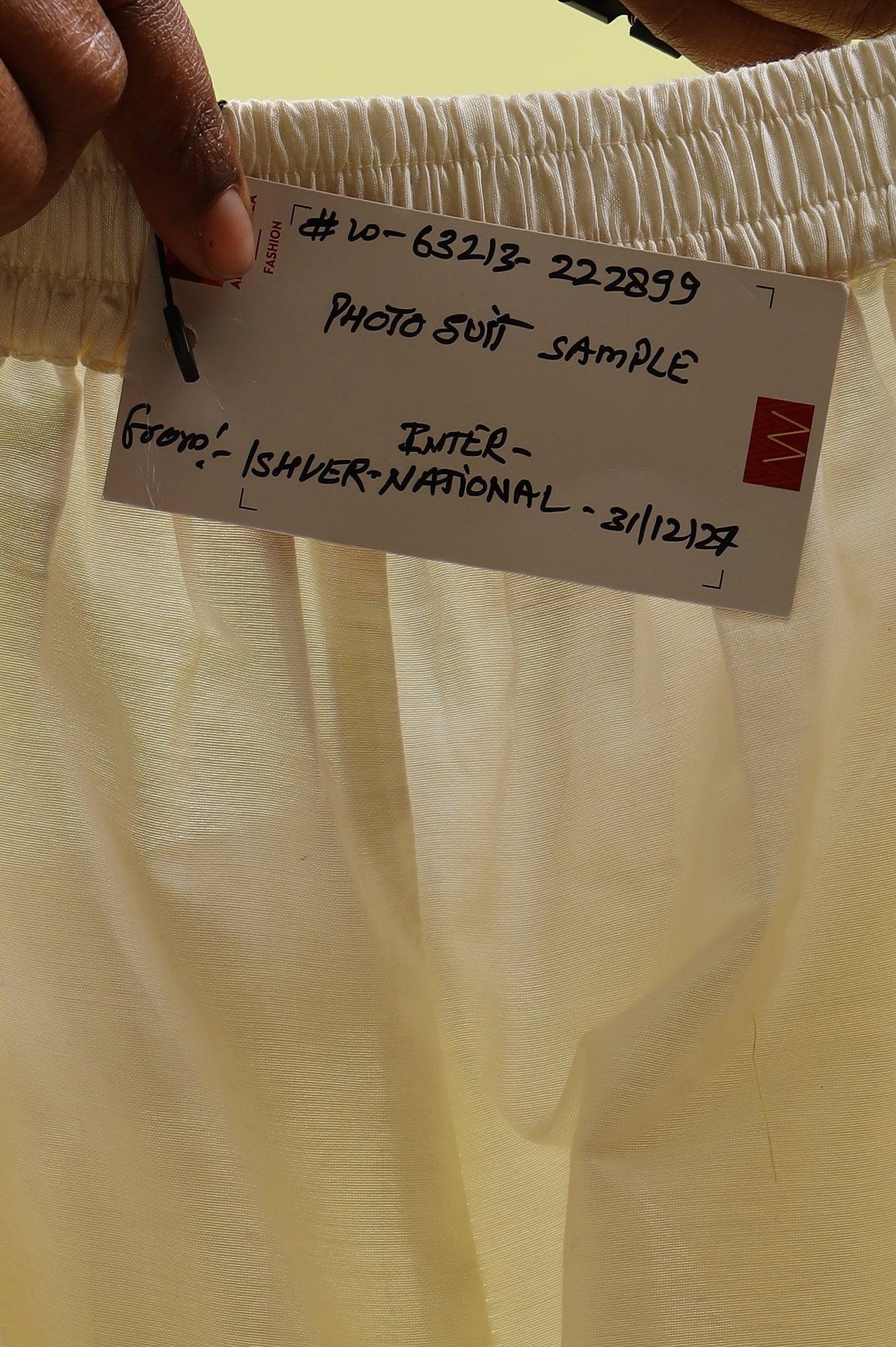 W for Woman White Solid Mid-Rise Straight Pants with Embroidered Organza Scallop Hemline
