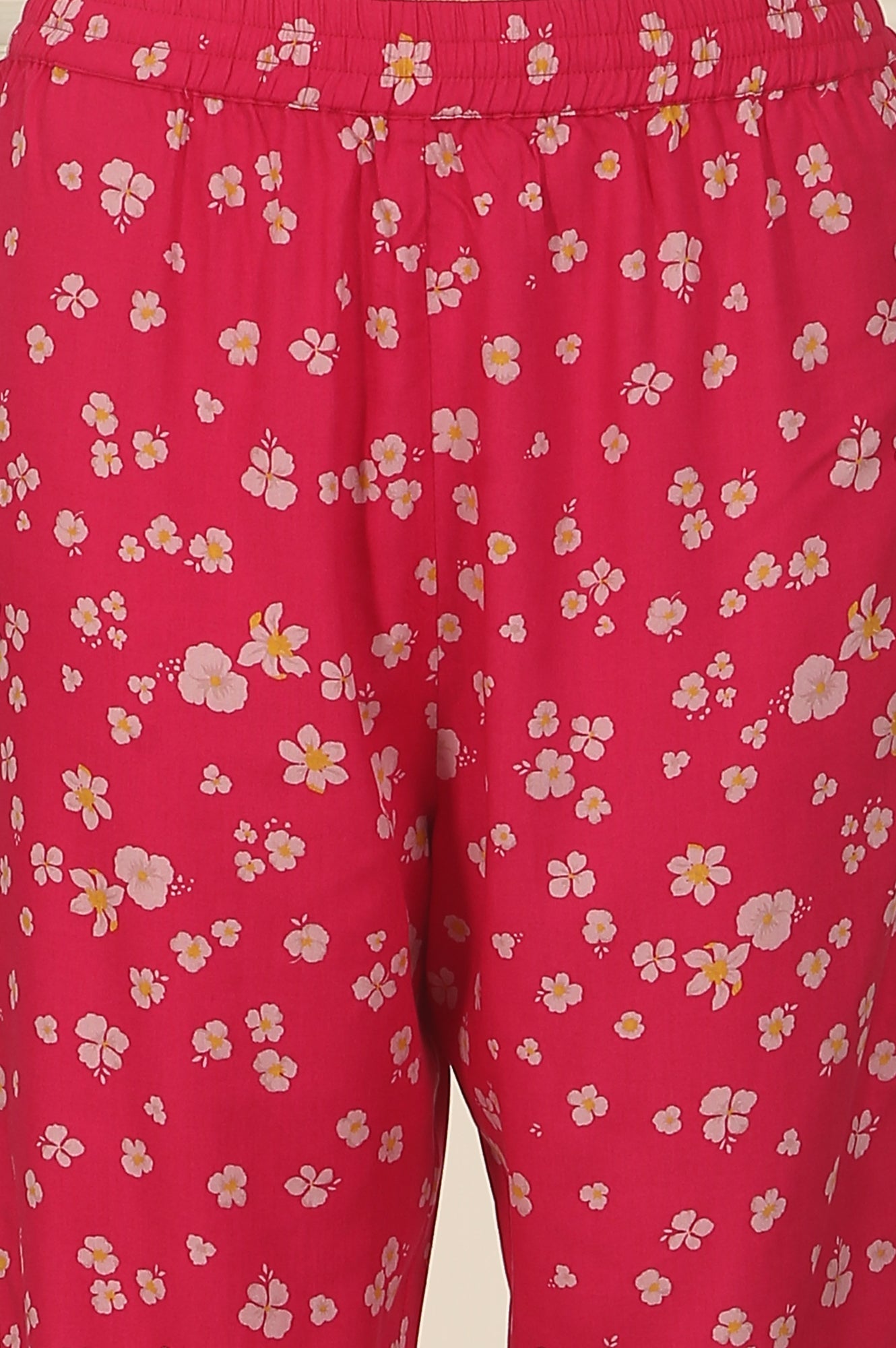 W for Woman Pink Floral Printed Organza Anarkali Kurta, Pants and Dupatta Set