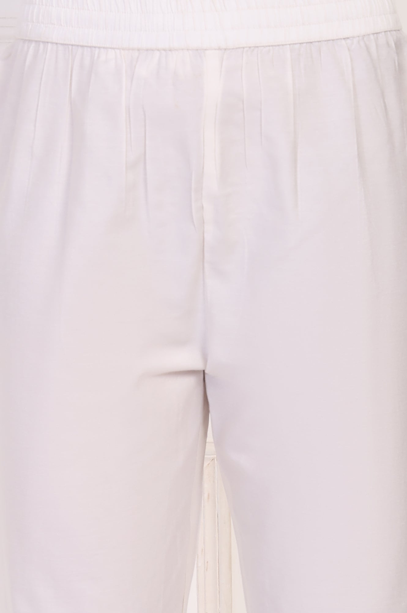 W for Woman Off-White Embroidered Straight Tissue Kurta with Straight Pant Set