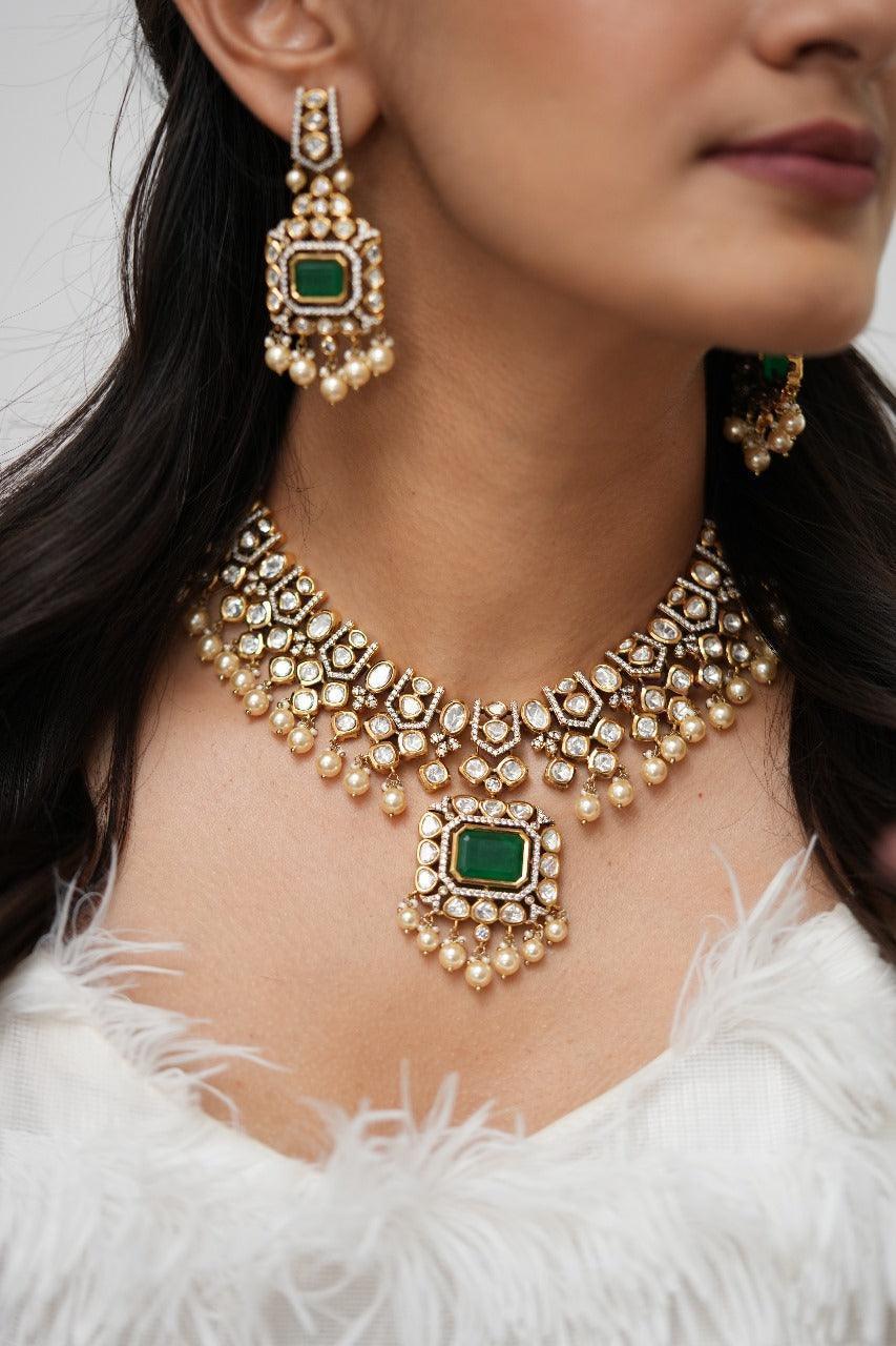Shanaya Polki Moissanite Necklace Set