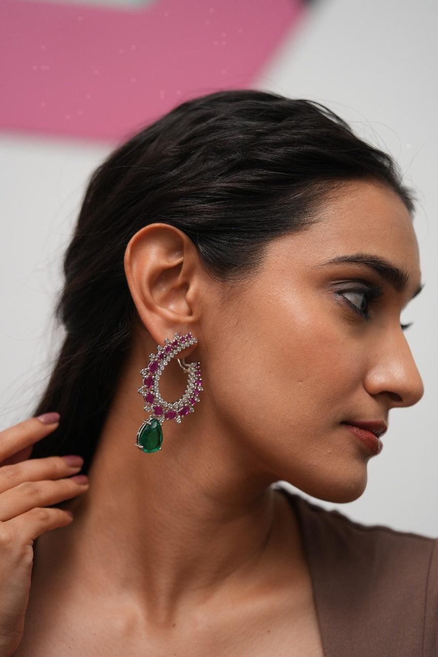 Vogue Your Way Gemstone Diamond Earrings | GemZee Collection