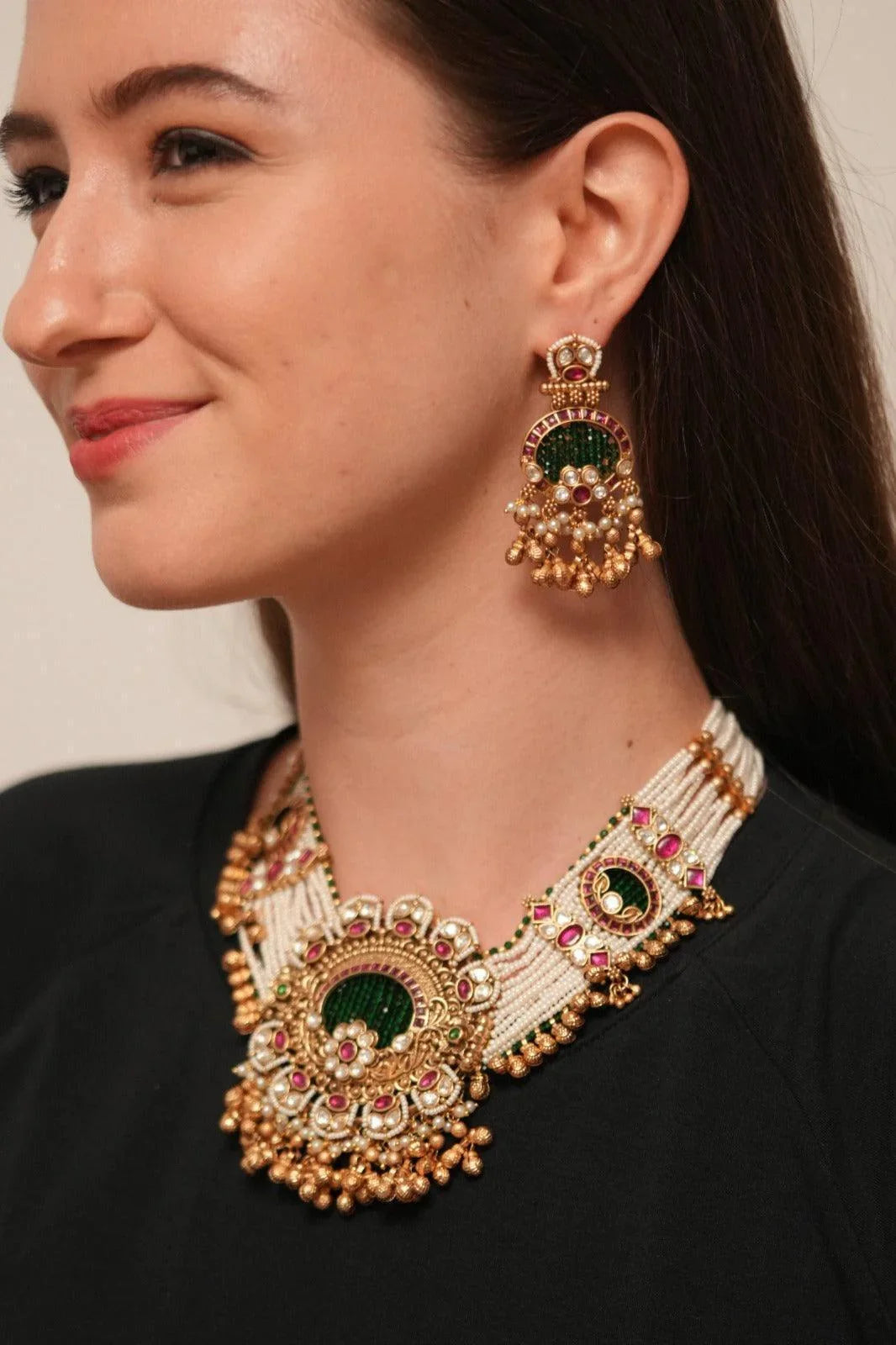 Gaurangi Gold Necklace Set | Sone pe Suhaga Collection