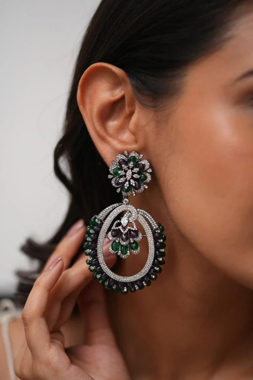 Lola Oversized Pastel Beaded Diamond Earrings | Lala Land Collection