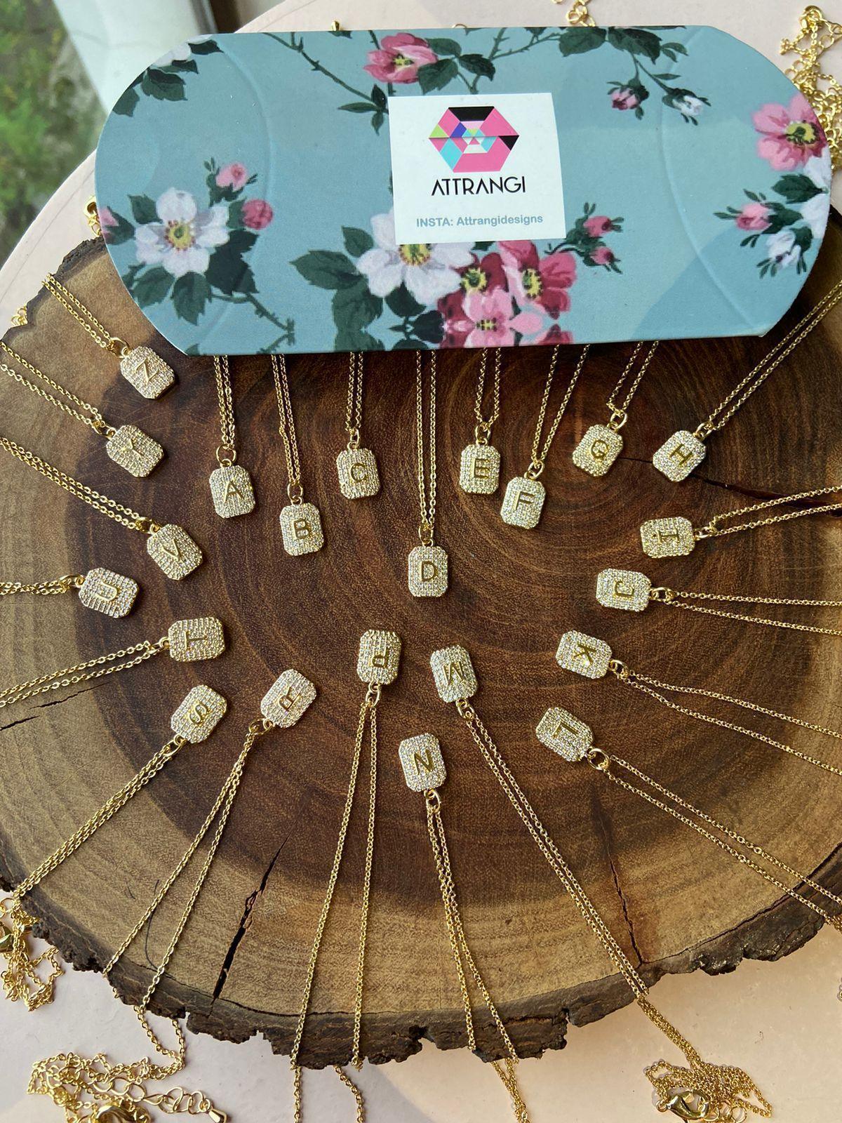 Misu Alphabet Monogram Dainty Daily Wear Pendant Chain