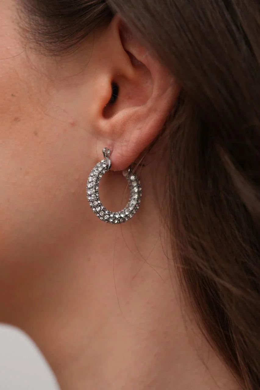Star Studded Diamond Hoops in Pave Setting | Sparkling Tara