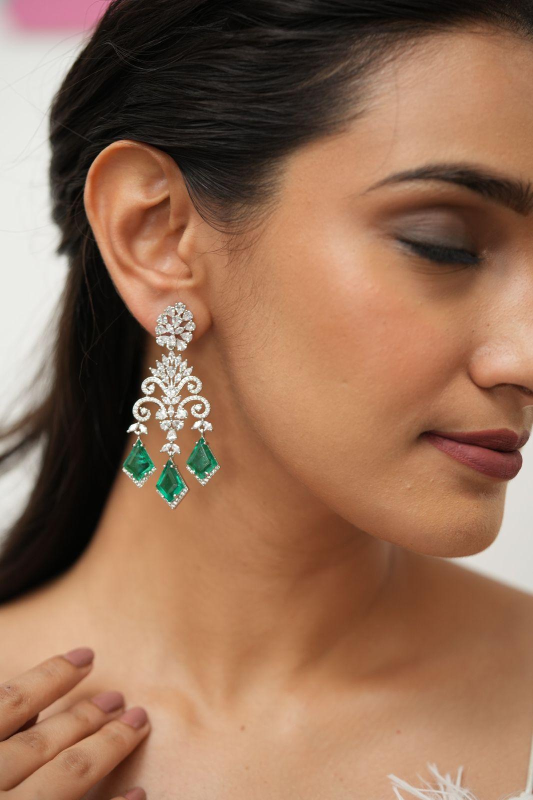 Lama Chandelier Doublet Diamond Long Earrings