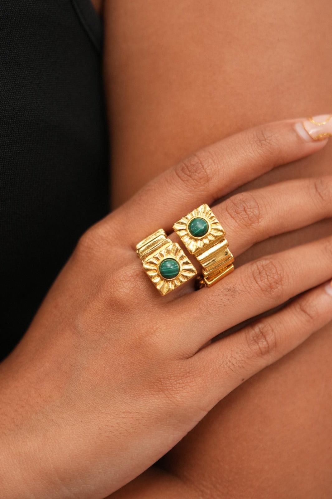 Dual Wrap Golden Ray Western Ring