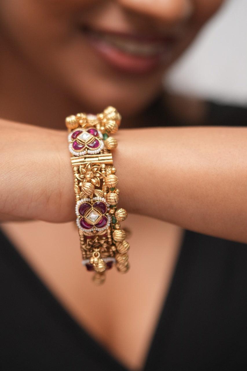 Gold Ruby Jaanki Bangle | Sone Pe Suhaga Collection