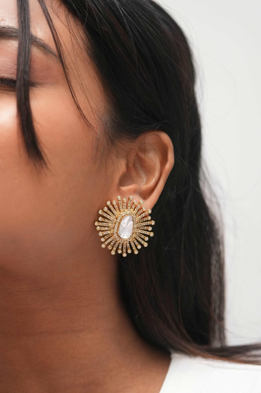 Surajmukhi Oversized Indowestern Polki Studs