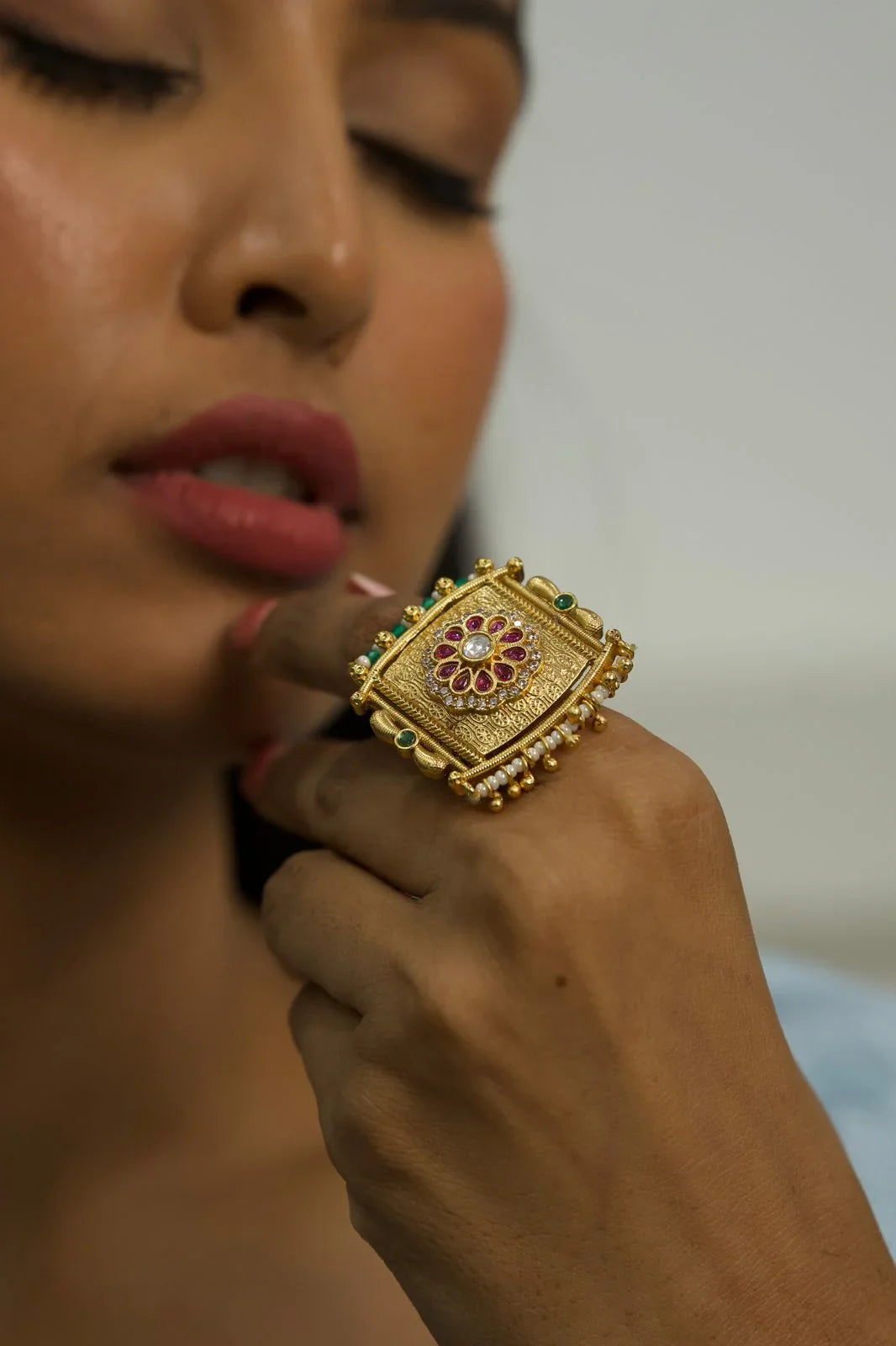 Apurva Pushp Gold Indian Ring | Sone Pe Suhaga Collection