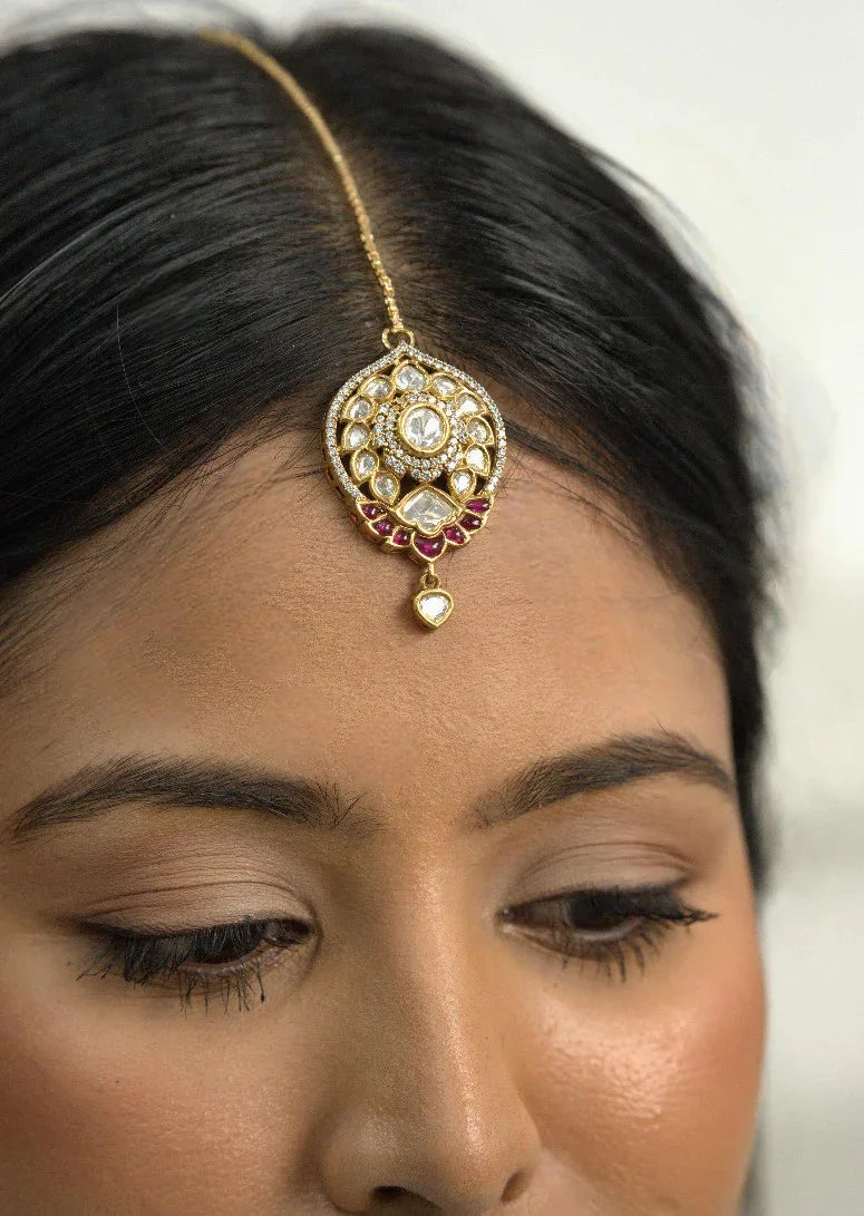 Shubha Moissanite Polki Indian Maangtika