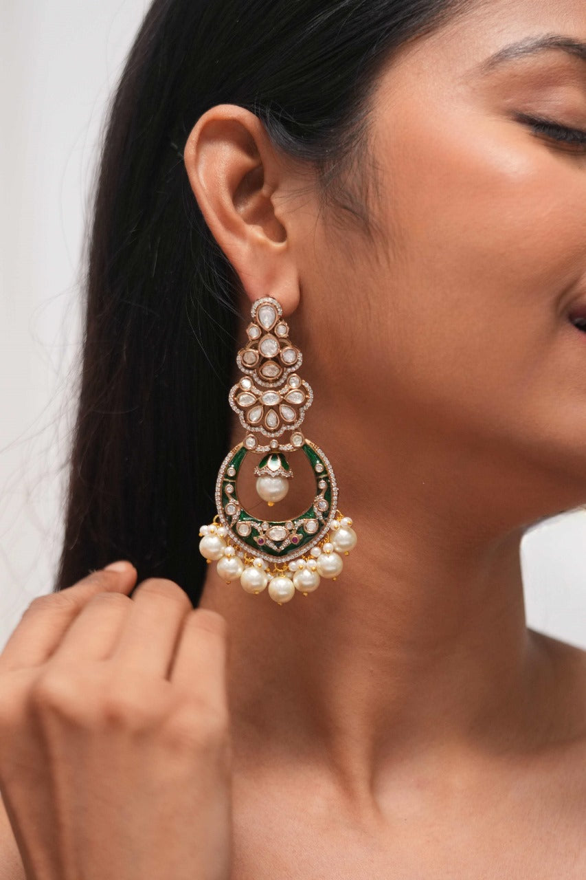Eshana Meenakari Indian Chandbali Earring