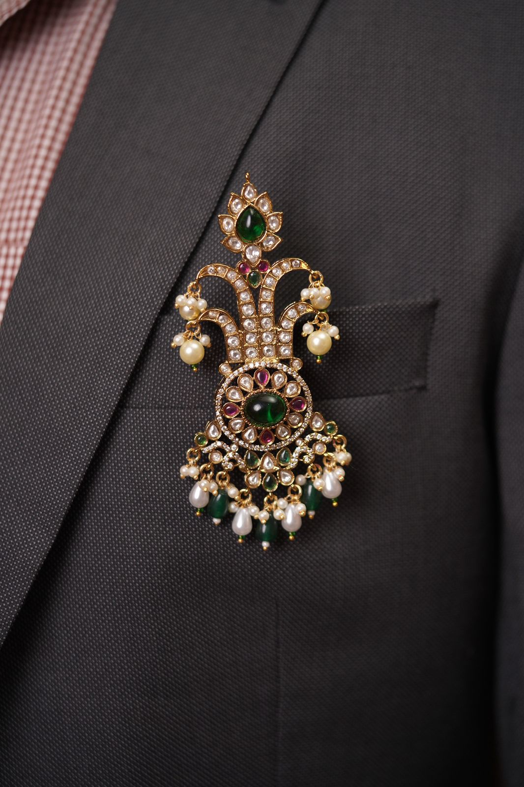 Mittal Oversized Designer Indian Brooch | Unisex