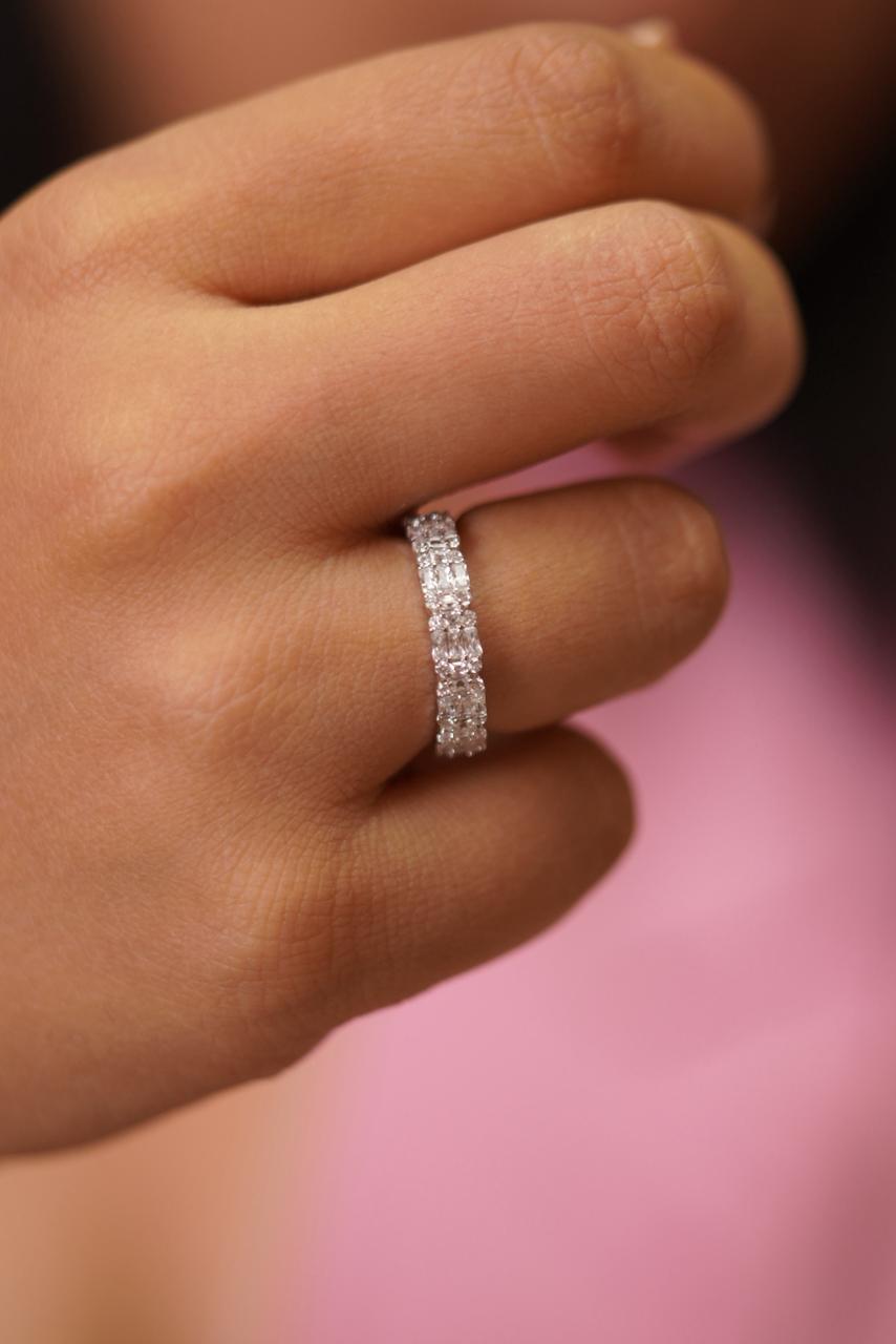 Baguettes Band illusion Setting Diamond Ring | Daily Wear