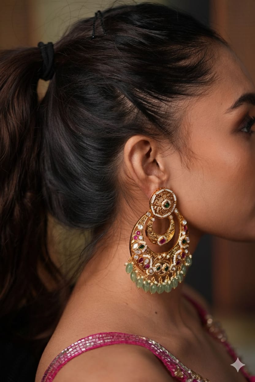 Sona oversized Indian Chandbali Earring | Sone Pe Suhaga