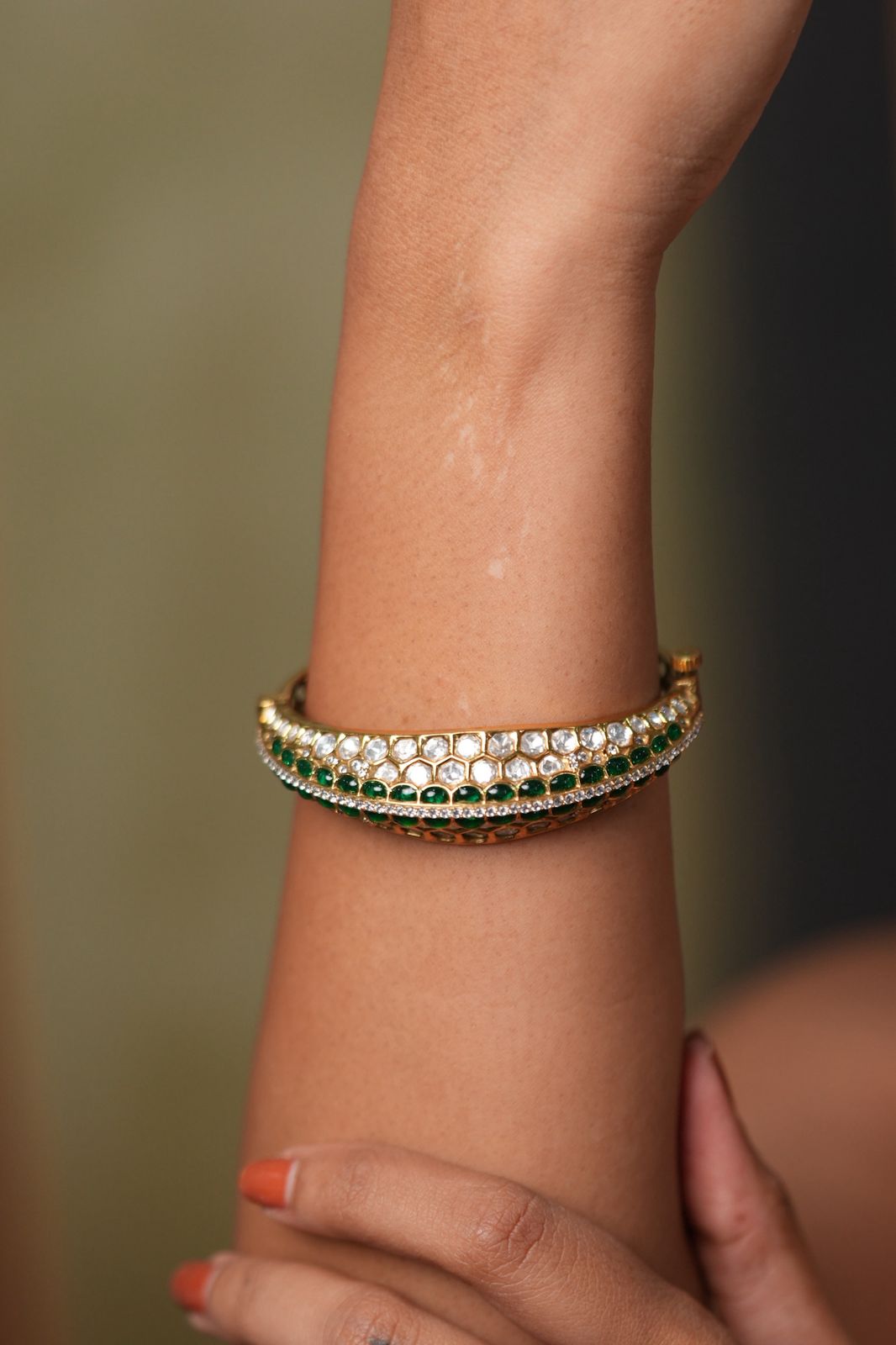 Bhargavi Elevated Polki Moissanite Bracelet Kada