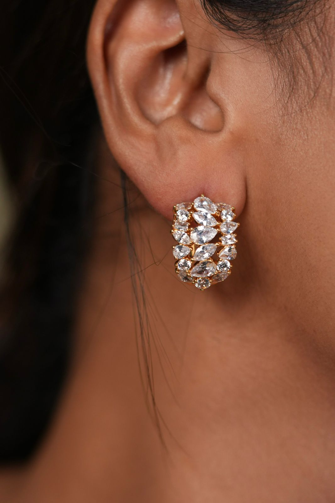 Gigi Multi Solitaire Diamond Bali Earrings