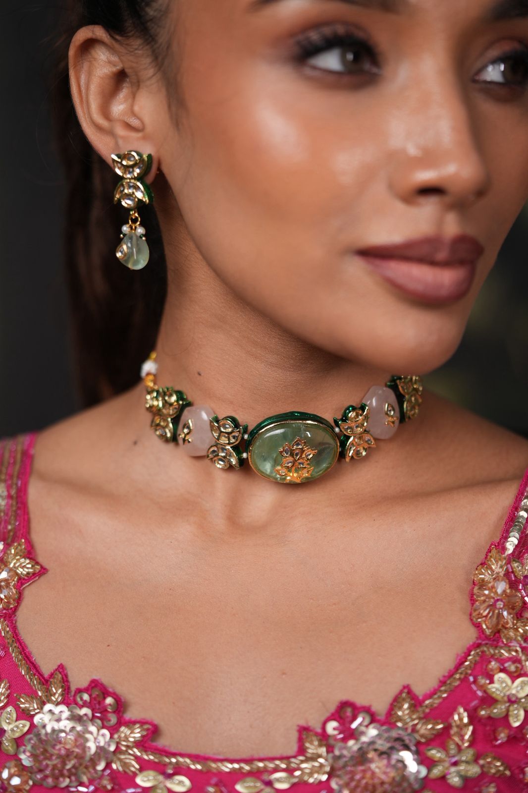 Mia Pastel IndoWestern Kundan Choker Set
