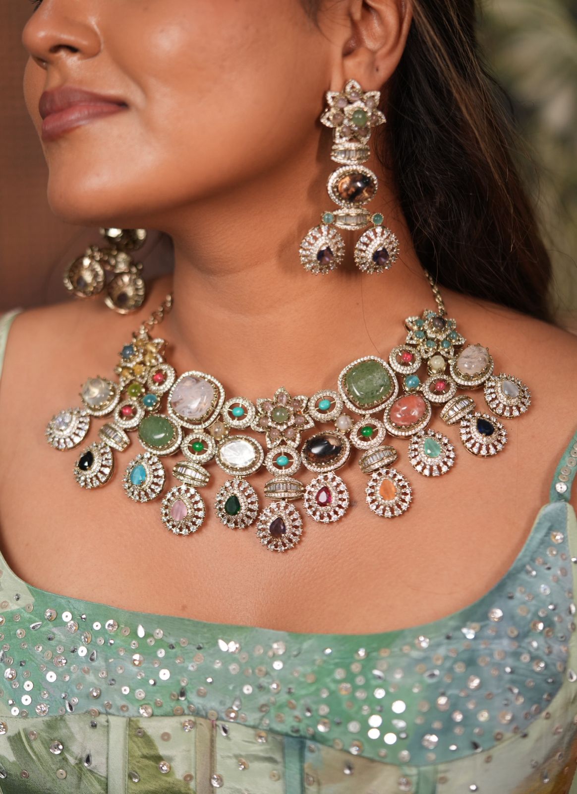 Dazzling Sabhya Heavy Multicoloured Designer Set| GemZ
