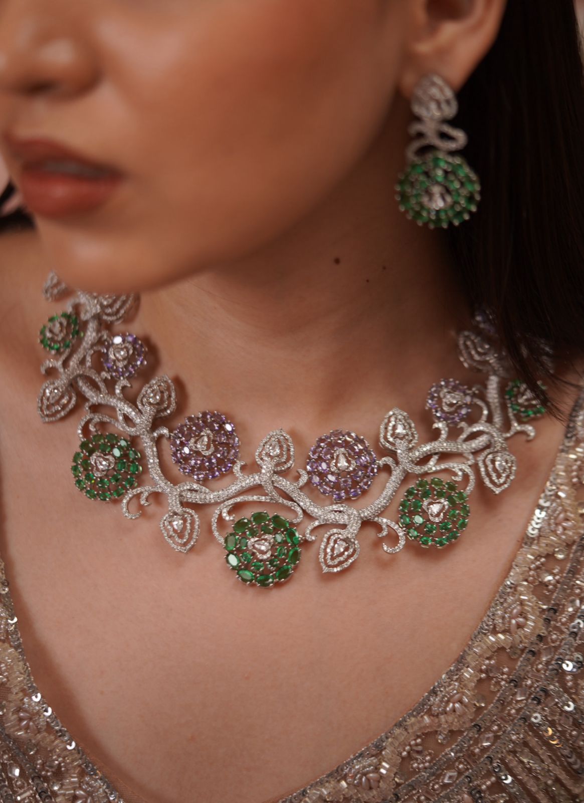 Fairy’s paradise floral Diamond Necklace Set