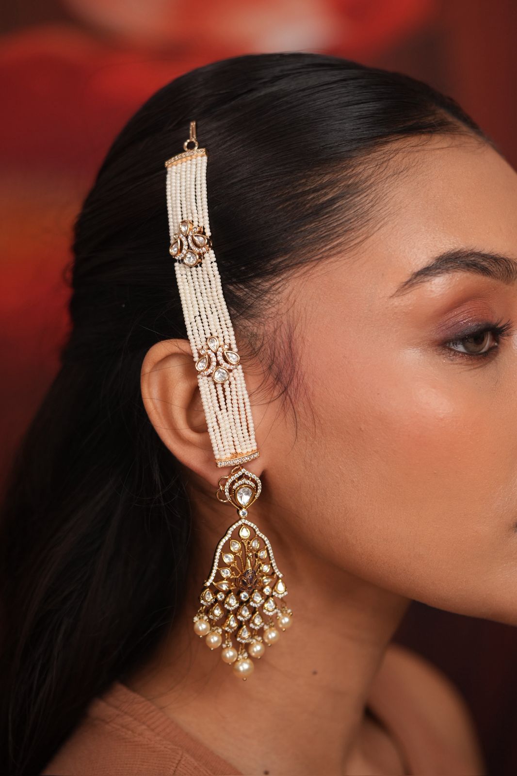 Mohini Indian Earring Kaanpatti | Hairhchain