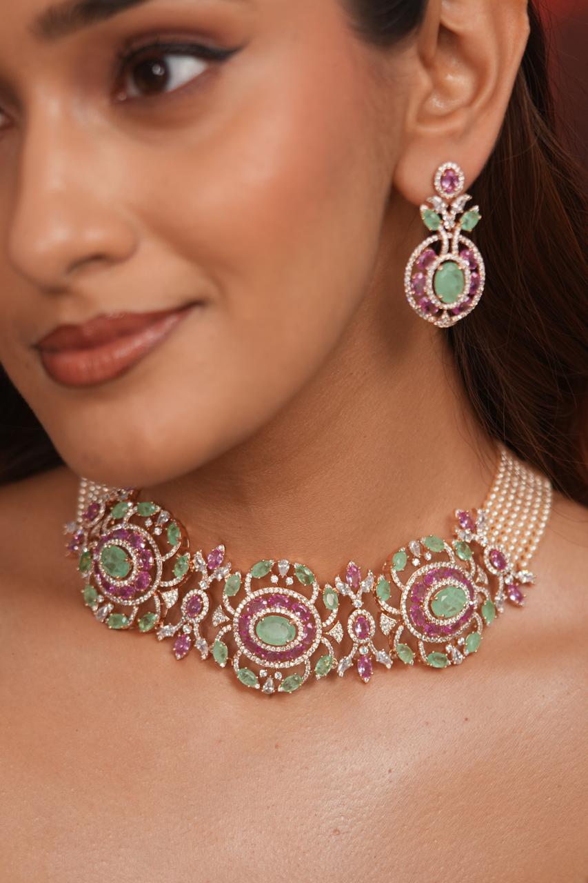 Emerald Rose Bloom Diamond Pastel Set | Enchanted Garden