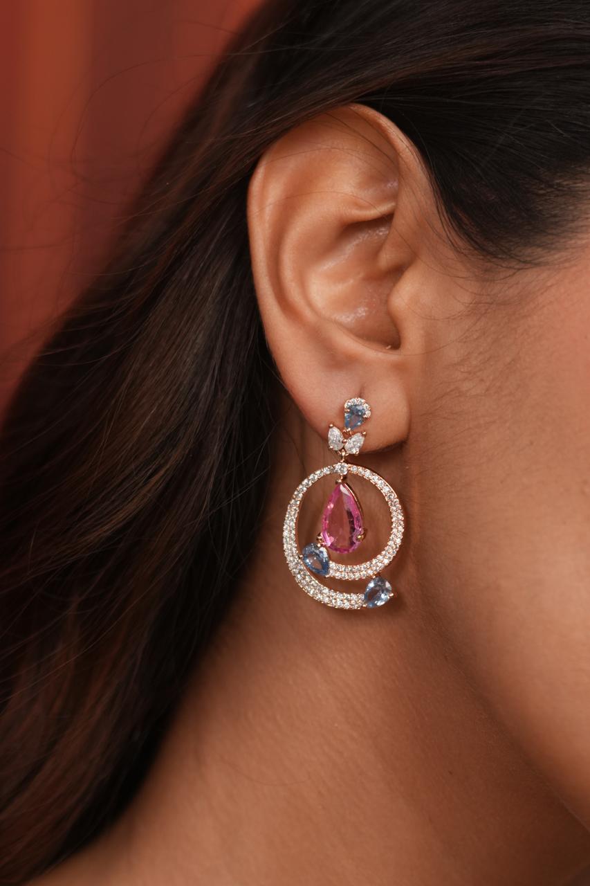 Twilight Teardrop Pastel Diamond Earrings | Enchanted Garden